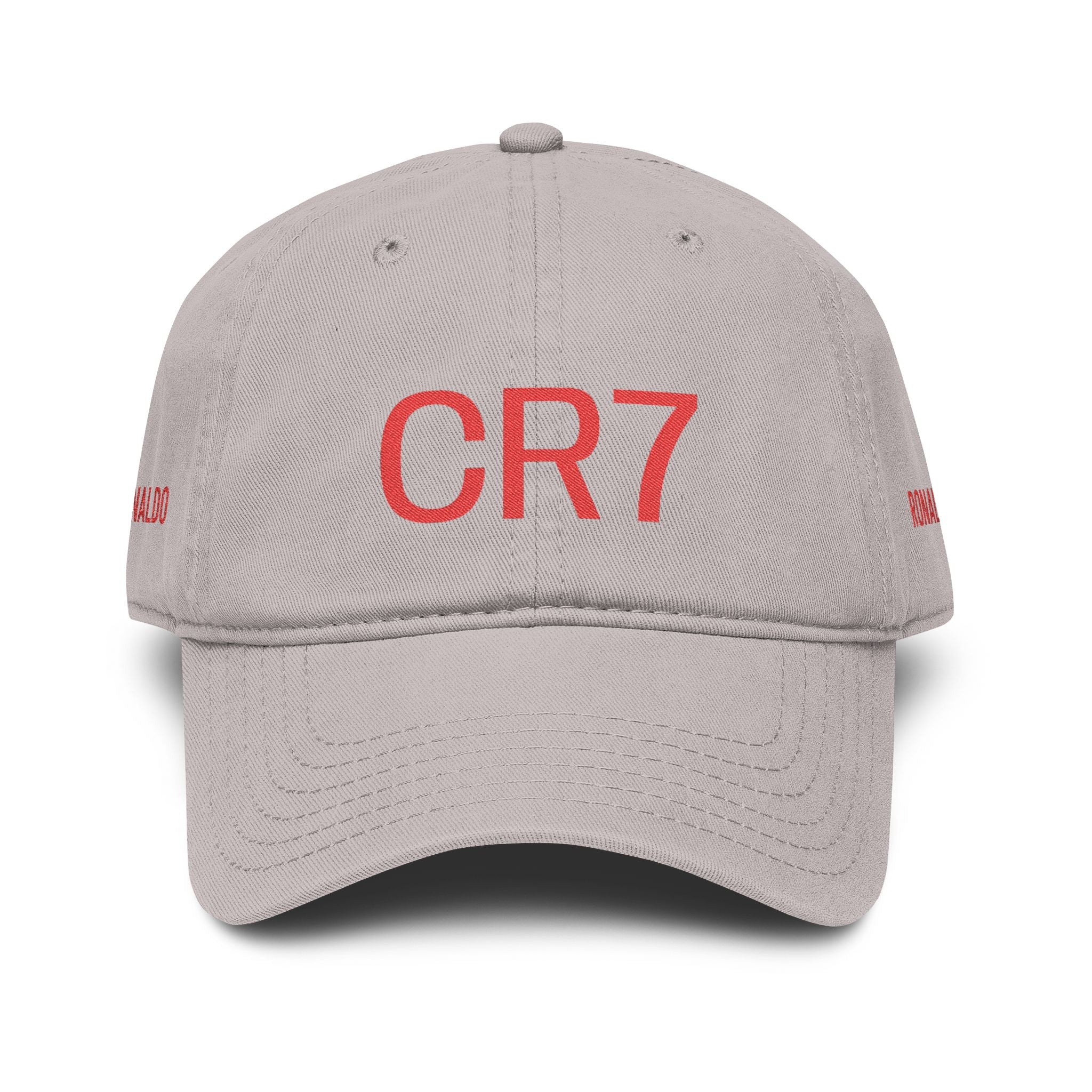 CR7 GOAT Embroidered Baseball Cap — Washed Cotton Dad Hat for Soccer Fans