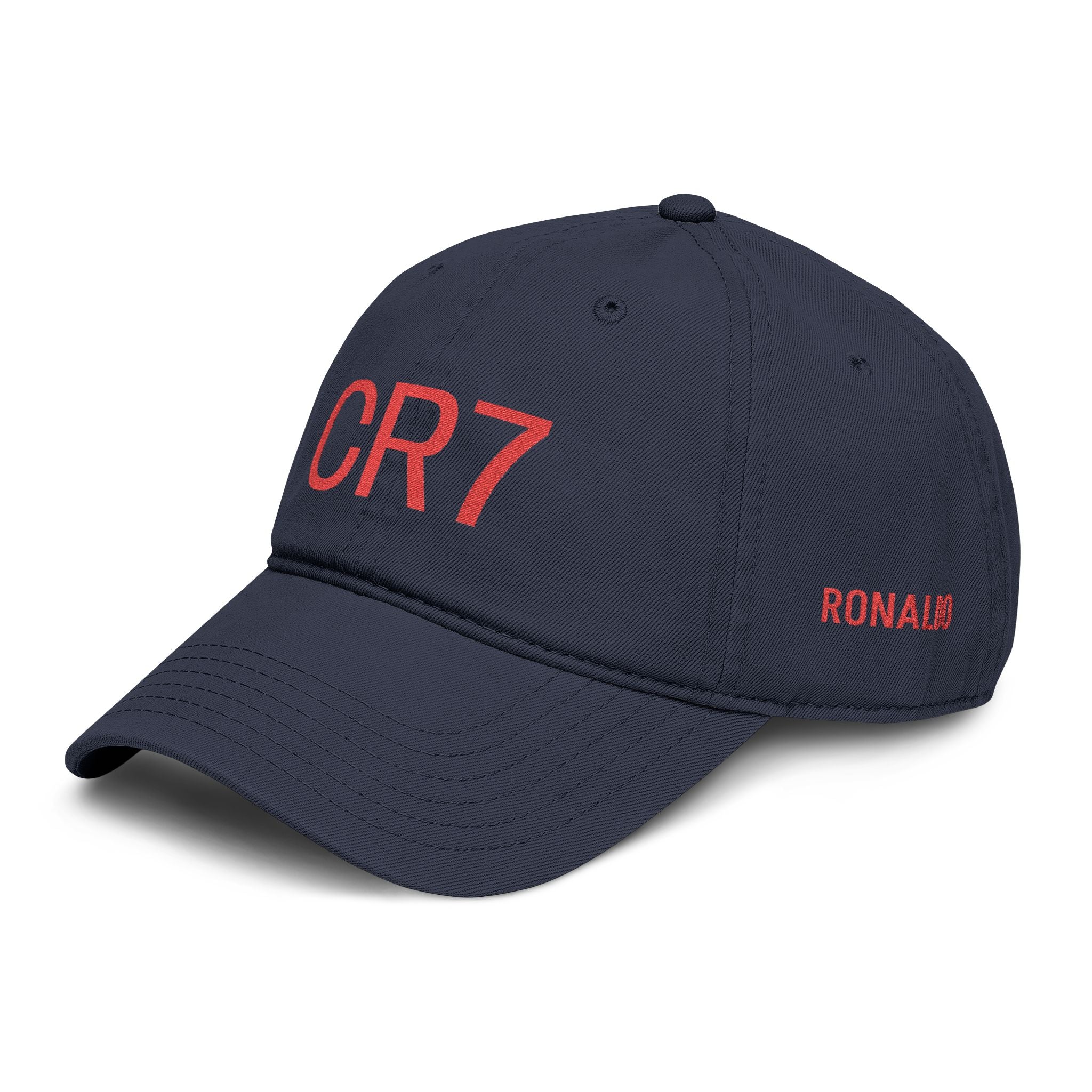 CR7 GOAT Embroidered Baseball Cap — Washed Cotton Dad Hat for Soccer Fans