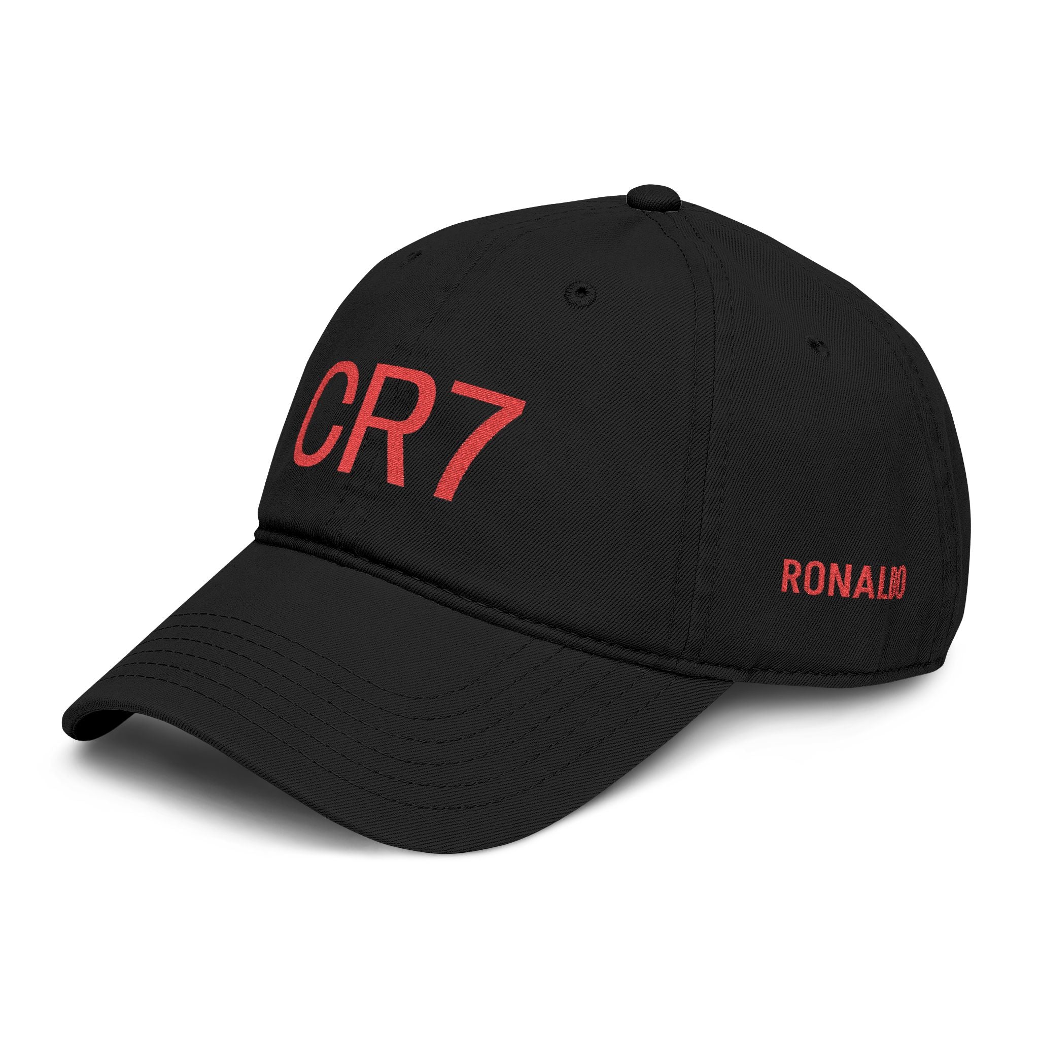 CR7 GOAT Embroidered Baseball Cap — Washed Cotton Dad Hat for Soccer Fans