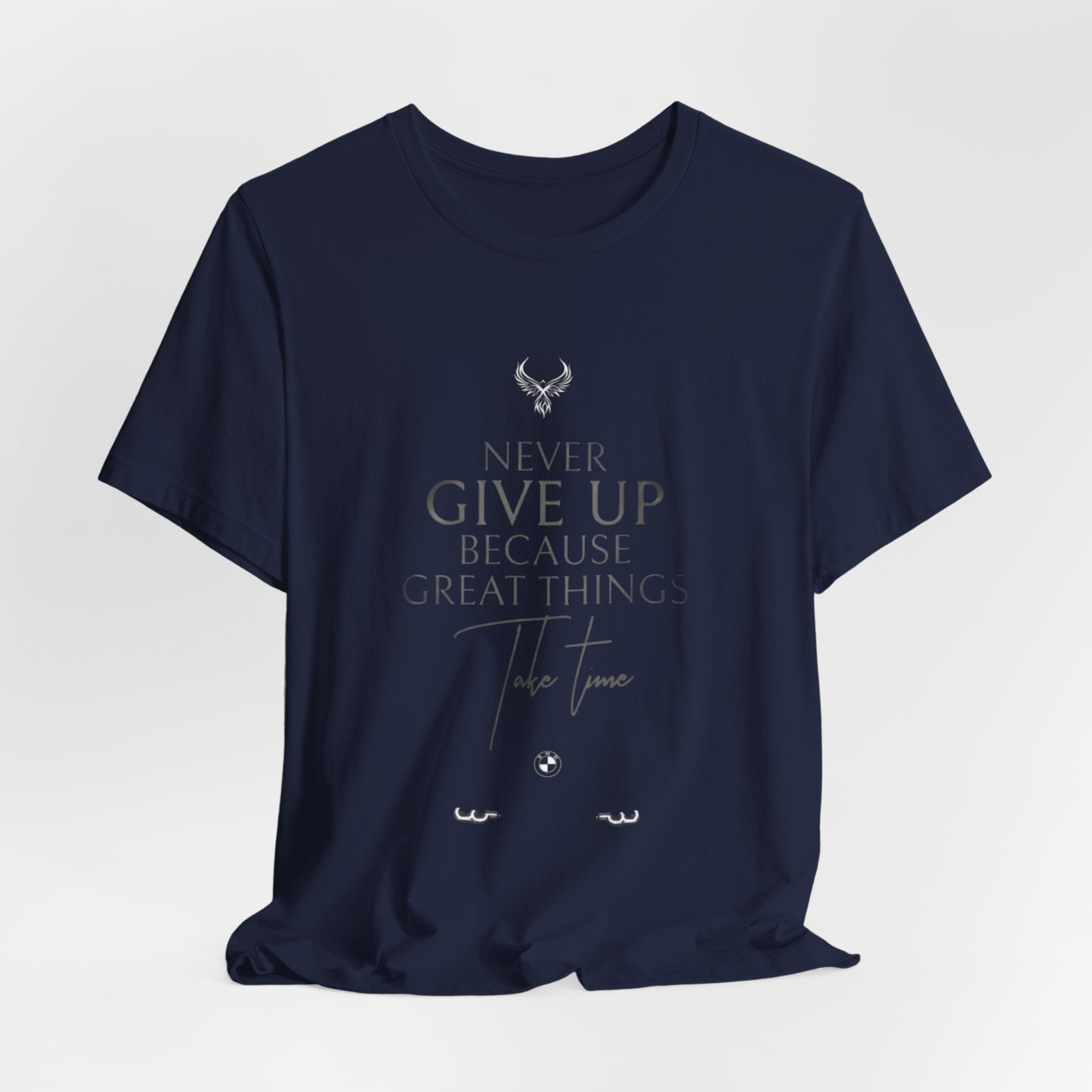 Inspirational Graphic Tee - "Never Give Up Because Great Things Take Time"