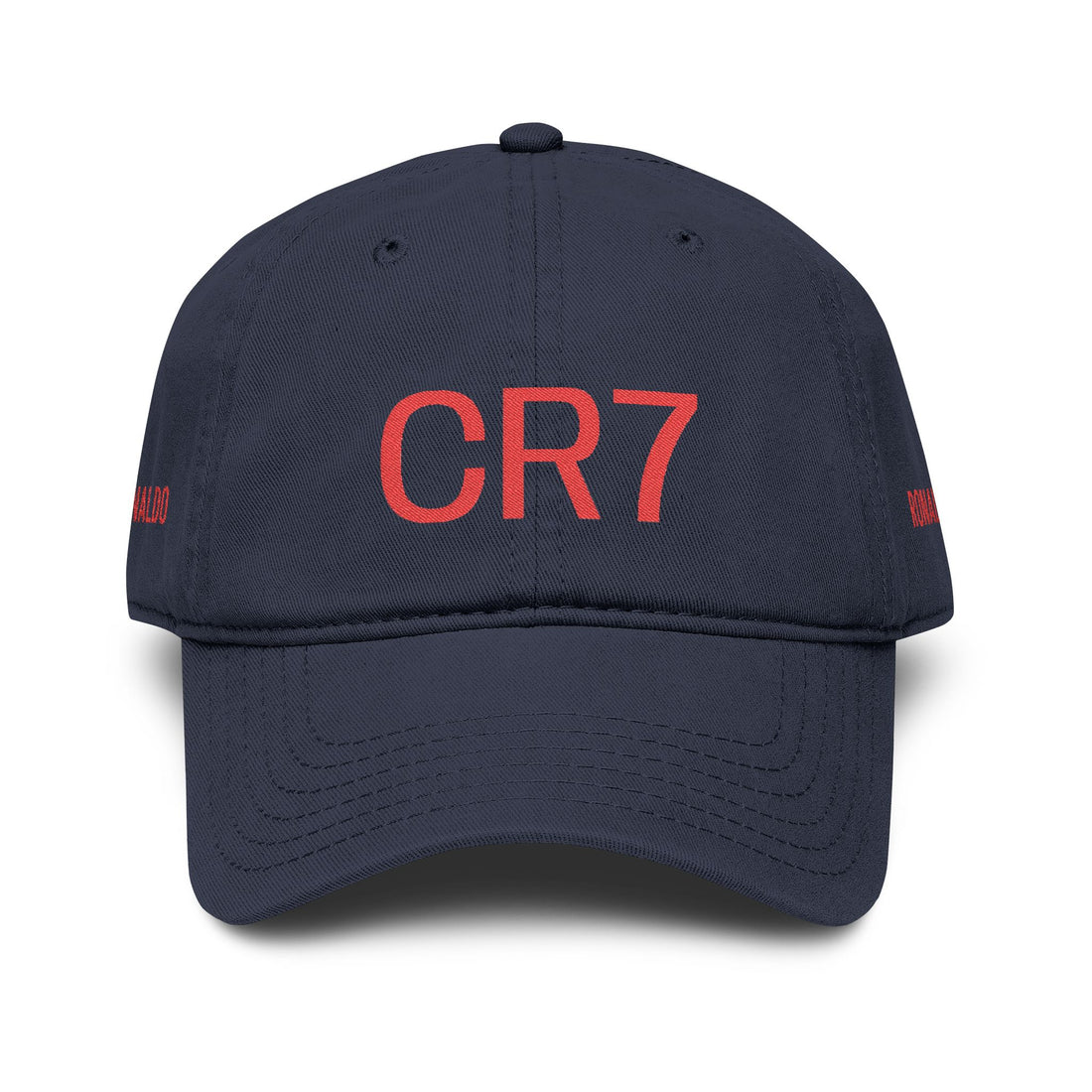 CR7 GOAT Embroidered Baseball Cap — Washed Cotton Dad Hat for Soccer Fans