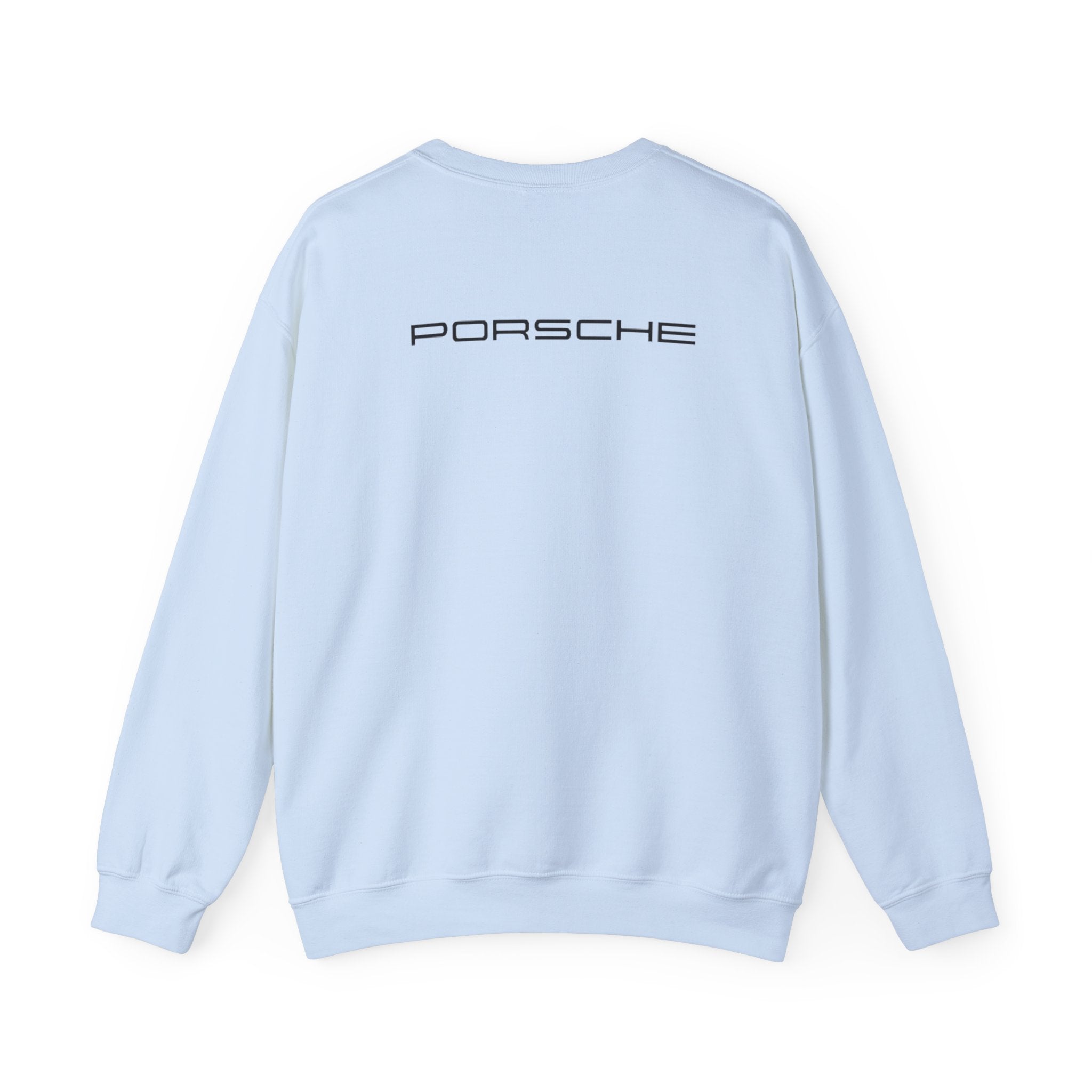 Crewneck Sweatshirt — Porsche Crest Embroidered Logo, Maroon Casual Automotive Pullover
