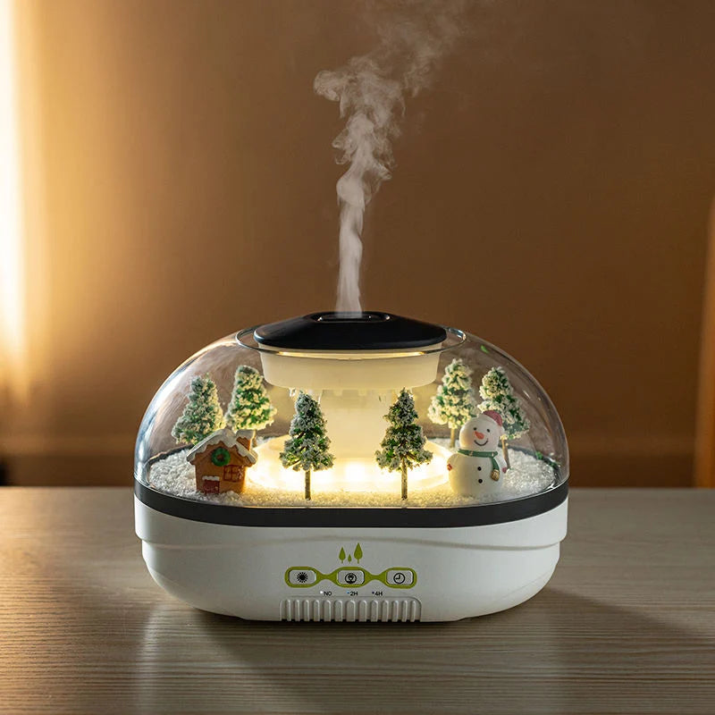 Raindrop Aroma Diffuser Humidifier with Mini Landscape Light