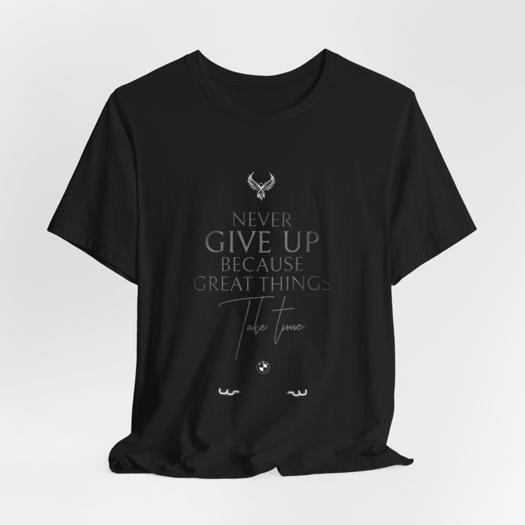 Inspirational Graphic Tee - "Never Give Up Because Great Things Take Time"